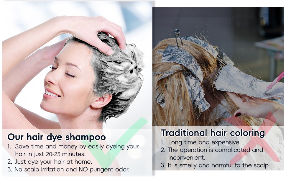 Hair dye shampoo comparison